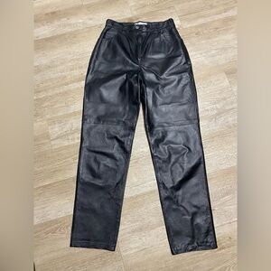 TOWER HILL WOMENS BLACK 100% LEATHER PANTS